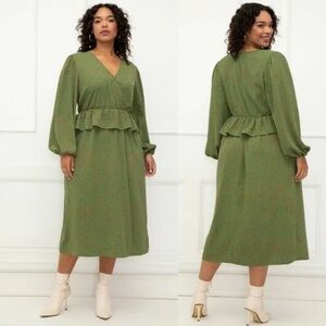 Eloquii Green Midi Dress